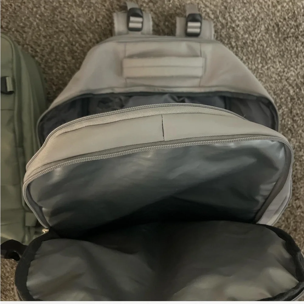 Men's Travel Backpack - Sage Green and Light Gray